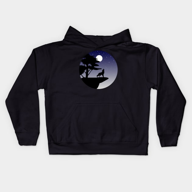 NIGHT OF THE WOLF Kids Hoodie by RENAN1989